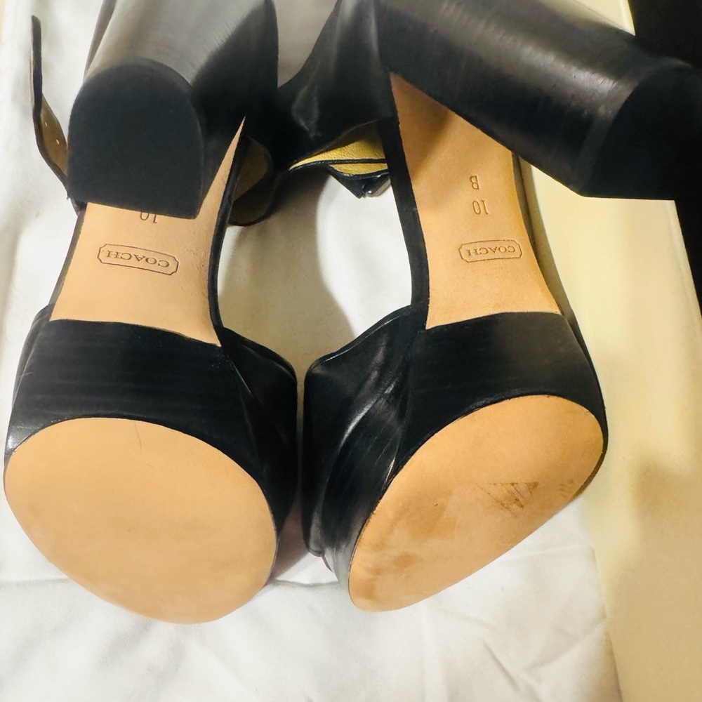 Coach Black Heels Sleek Leather Design